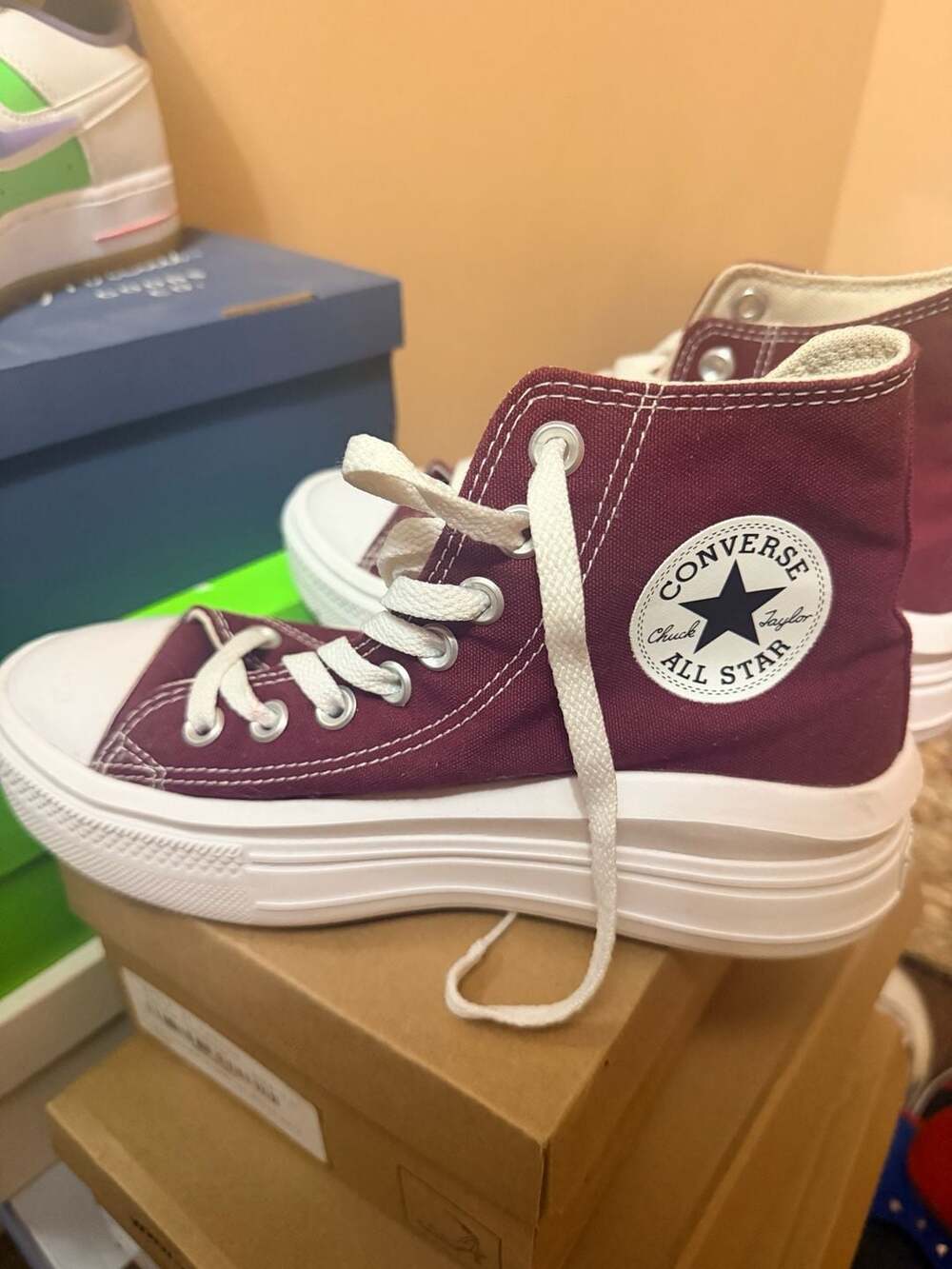 Converse Chuck Taylor All Star Move High Top Sneakers - Maroon/Beetroot